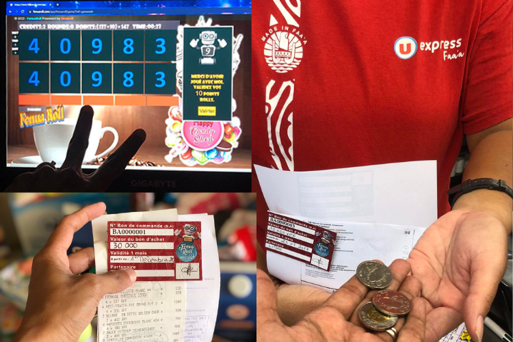 Bon d'achat FenuaRoll utilisé chez U Express Faa'a